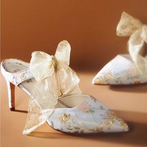 SOMETHING BLEU Elvie Mules in Pearl Blue 9.5